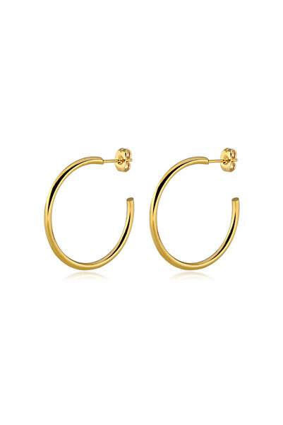 Choice زوج واحد من أقراط الأذن الكريولية الدائرية ذات اللون الذهبي والفضي للنساء من الفولاذ المقاوم للصدأ