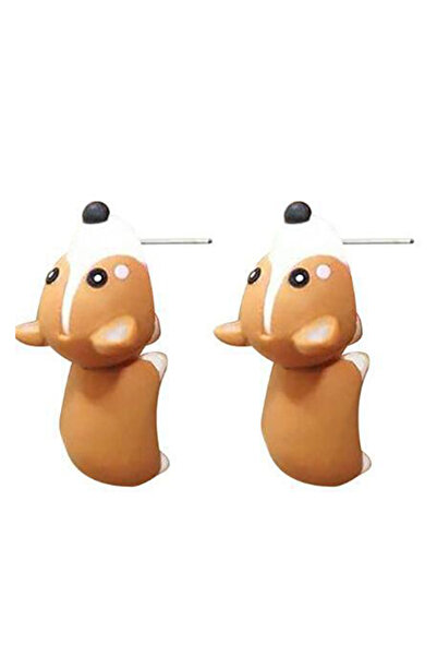 Choice كورجي 2 قطعة / زوج واحد من الأقراط المرصعة برسومات كرتونية على شكل حيو...