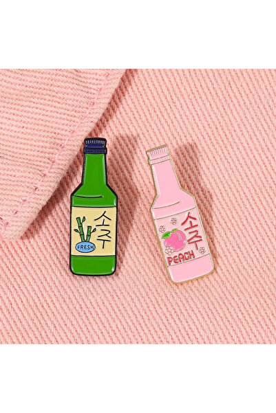 Choice دبوس بروش مطلي بالروديوم من مينا السوجو، شارة نبيذ بلون الخوخ والوردي ...