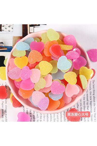 Choice 50 قطعة على شكل قلب/نجمة مقاس 16 مم، زينة أظافر من الراتنج بتصميم حلوى...