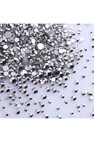 Choice 1440 قطعة فضية، أحجام مختلفة، زجاج مسطح، أحجار الراين، كريستال لامع، A...