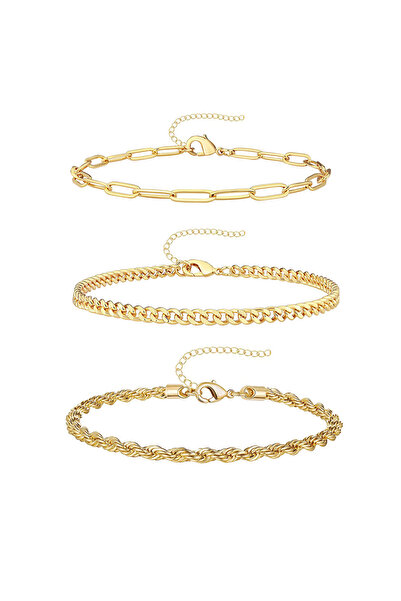 Choice 3 3 قطعة مجموعة خلخال من الفولاذ المقاوم للصدأ للنساء سلسلة حبل ملتوية...