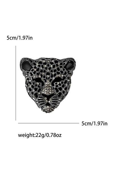Choice MM-BR-2843-BK بروشات كلاسيكية مرصعة بأحجار الراين بنقشة جلد النمر، منا...