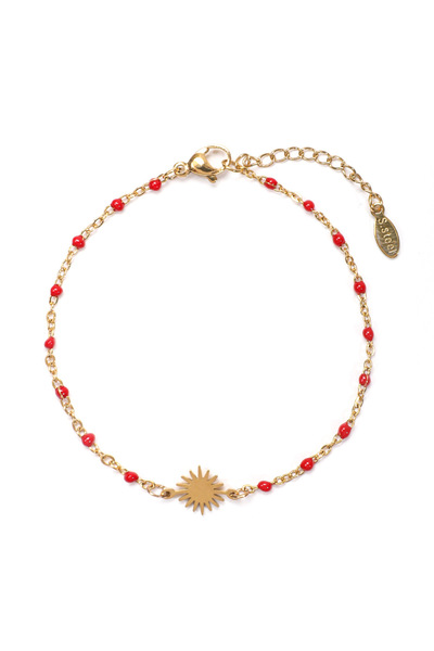 Choice Red 1pc Fashion Stainless Steel Bracelet Sun Enamel Drop oil Bracelet ...