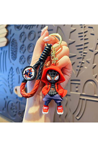 Miniso سلسلة مفاتيح على شكل عنكبوت من مارفل باللون الأحمر، سلسلة مفاتيح رائعة من سلسلة المنتقمون، سلسلة مفاتيح رائعة