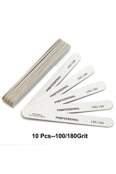 Choice مبرد أظافر خشبي من 10 قطع بحبيبات 100-180، مبرد صنفرة احترافي لفن الأظ...