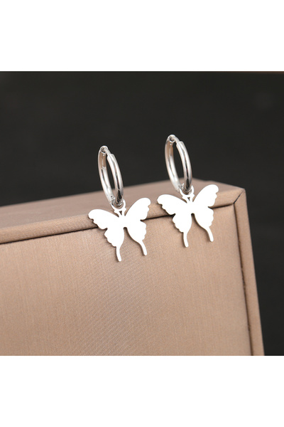 Choice أقراط B1222 من الفولاذ المقاوم للصدأ أنيقة وعصرية على شكل فراشة، جديدة من أزياء Kpop الكورية الراقية