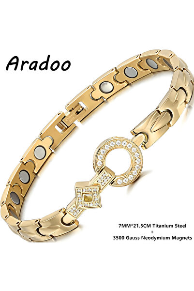 Choice B-G029G-QT ARADOO أساور من الفولاذ التيتانيوم الفاخر مرصعة بالزركونيا ...