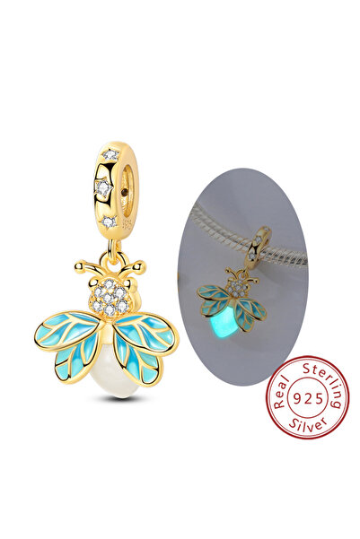 Choice KTC1416 قلادة على شكل فراشة يراع مضيئة من الفضة الإسترلينية عيار 925 الأصلية للسوار