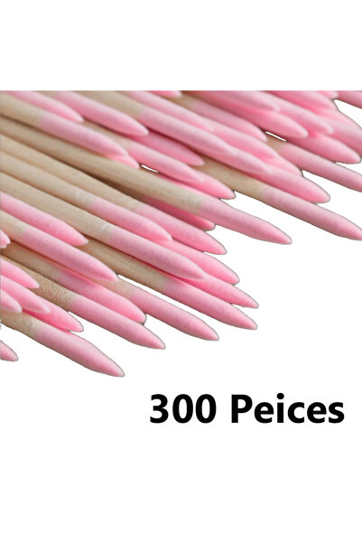 Choice 300 قطعة وردية 100/200/300 قطعة أعواد قطنية مزدوجة الأطراف ذات أطراف م...