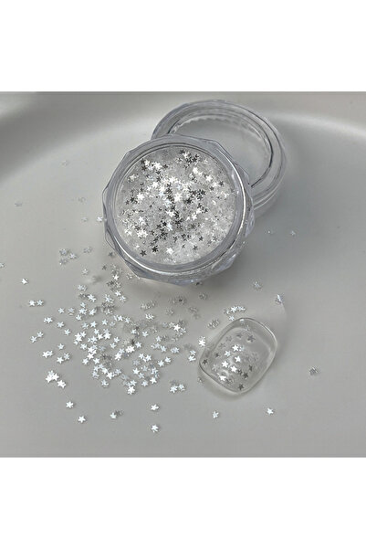 Choice بريق أظافر فضي صغير لامع على شكل نجمة لامعة مقاس 1 مم، زينة أظافر على ...