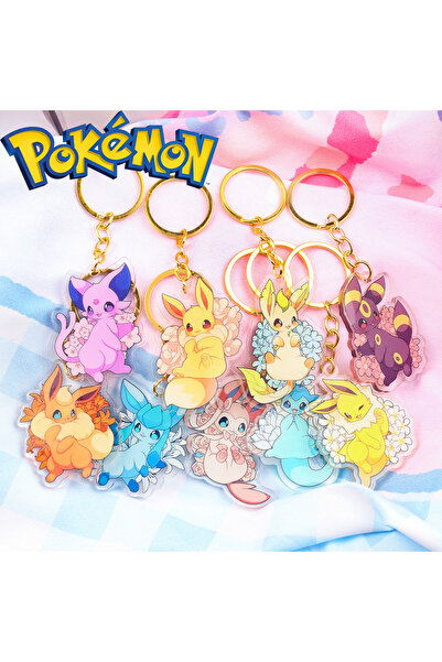 Choice سلسلة مفاتيح أكريليك بوكيمون إيفي SS0349 (9 قطع) - قلادة كرتونية لطيفة...