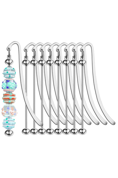 Choice 8PCS Silvery 8/16/32/50 Pieces Beadable Bookmark Pendant Bars Custom D...