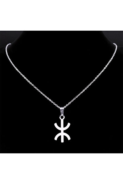 Choice قلادة على شكل رمز بربري أفريقي بطول 50 سم من الفولاذ المقاوم للصدأ بال...