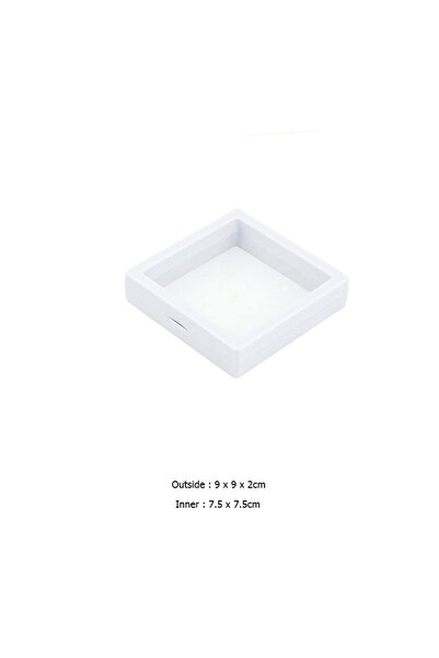 Choice صندوق تخزين مجوهرات شفاف من البولي إيثيلين مقاس 9×9 سم أبيض اللون لعرض...