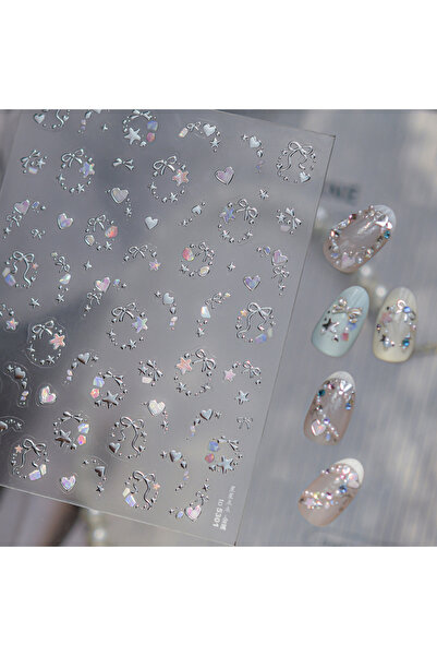 Choice 1pcs Exquisite Stars Love Garland Stickers Nail Art Decoration 5D Meta...