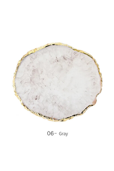 Choice A0084-رمادي 1 قطعة رف عرض 1 قطعة حجر راتنج دائري فن الأظافر العقيق أطر...