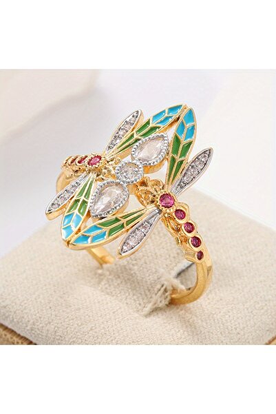 Choice 8 ZC1742-3 خاتم رائع على شكل حشرة اليعسوب العتيقة للرجال والنساء مرصع ...