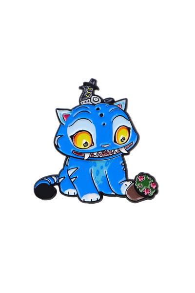 Choice 2 دبوس مينا القطة الزرقاء السعيدة النمر مجموعة فتيات الصياد الصوفي دبابيس شارات ياقة الحيوانات الخيالية ج.