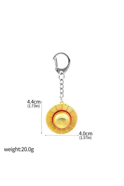 Miniso K00726-03 Classic Anime Keychain Luffy Straw Hat Pendant Metal KeyChains Pendants For Fans Cosplay P