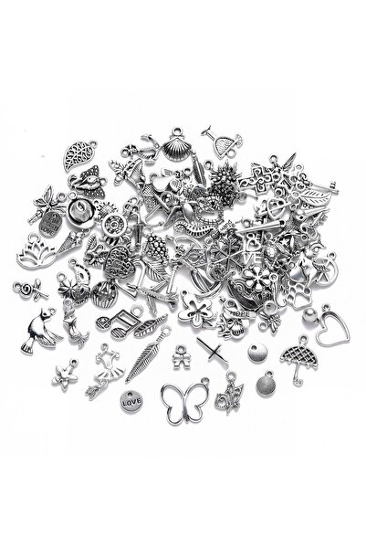 Choice قلادة صغيرة من سبائك الفضة العتيقة 100 بتصميم عشوائي إكسسوارات صغيرة D...