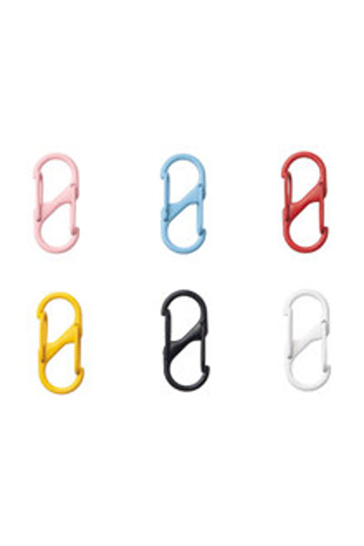 Choice 12 قطعة في 6 ألوان 12 قطعة مشبك سحاب S مشبك حلقة تسلق خطاف معدني صغير مضاد للسرقة سلك مزدوج صغير