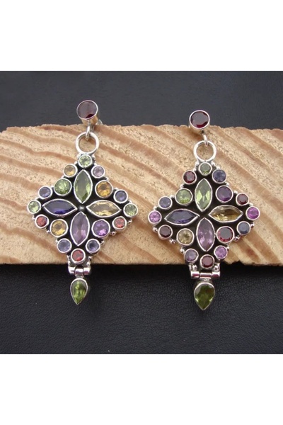 Choice E1827-1 New Bohemian Alloy Earrings Multicolor Diamonds Sun Flower Dis...