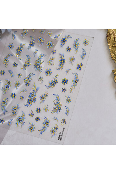 NAILFYOU ملصق فن الأظافر TO5184 بورسلين أزرق وأبيض شرقي، مزين بزخارف زهرية رق...