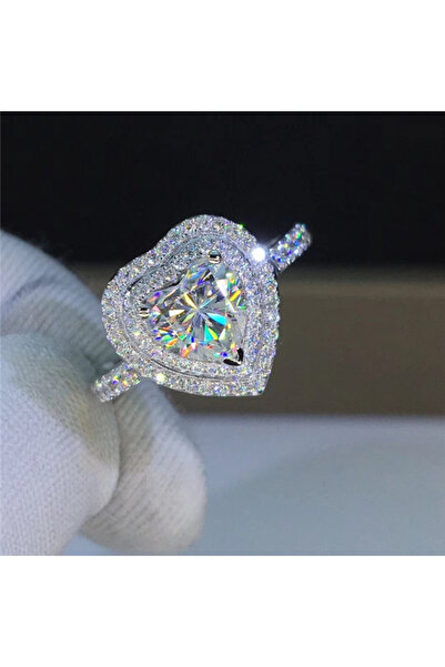 Choice 9 F974 Huitan خاتم زفاف فاخر بتصميم كلاسيكي على شكل قلب مرصع بالزركوني...