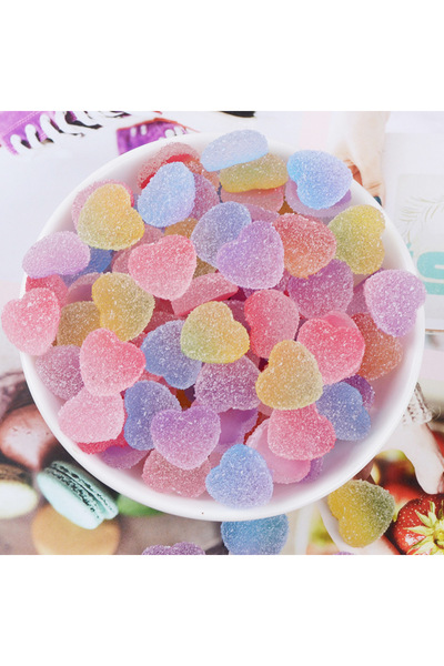 NAILFYOU 10 قطع 02 10 قطع 3D متدرجة الألوان الصلبة زينة أظافر على شكل قلب مطا...