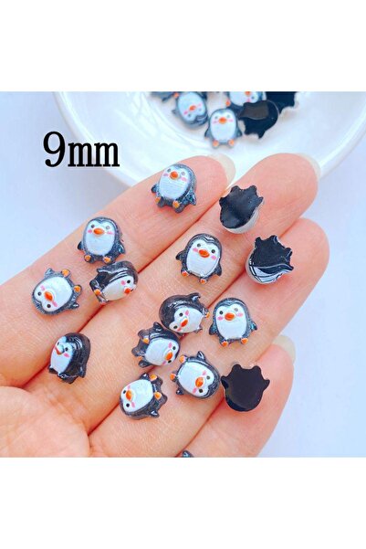 Choice 50 قطعة سوداء 50 قطعة لطيفة 9 مم من الراتنج سلسلة البطريق الصغيرة ذات ...