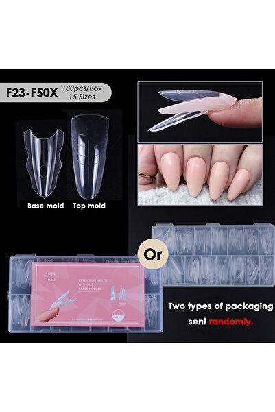 Choice F23-F50X 180 قطعة قالب تمديد أظافر جديد من طبقتين، أشكال أظافر مزدوجة ...