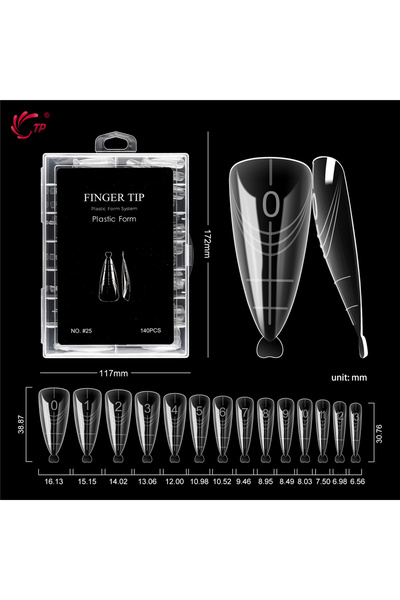 Choice صندوق L-140 قطعة TP 70 قطعة/140 قطعة أظافر شفافة ذات شكل مزدوج وتغطية ...