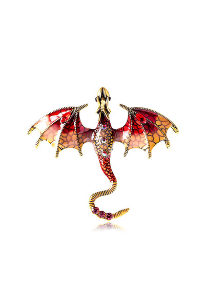 Choice Red Fashionable and romantic dragon element brooch is suitable for wom...