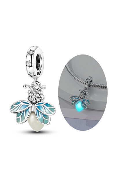 Choice KTC930 925 فضة استرلينية خرز قلادة يراعة فراشة مضيئة سحر يناسب الدعامة الأصلية