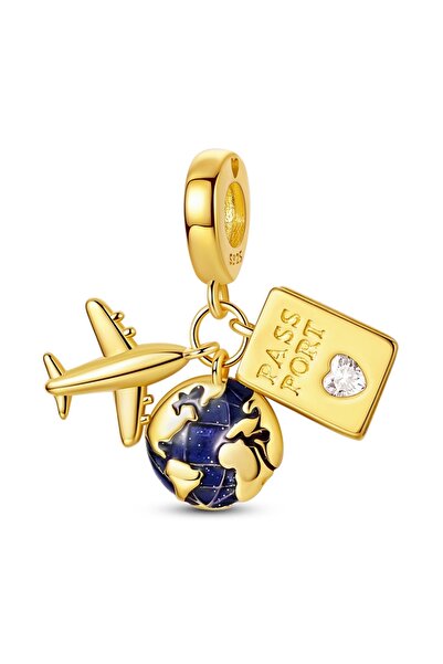 Choice KTC008-GD خرز أصلي عيار 925 على شكل عناصر ذهبية وردية جديدة يناسب سوار...