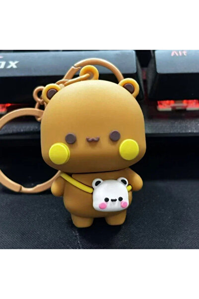 Miniso سلسلة مفاتيح على شكل باندا من ييير بني من كيه بير، دمية كاواي بوبو دود...