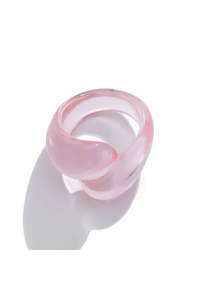 Choice خواتم نسائية شفافة وردية اللون من Ingemark بتصميم قطرة ماء من الراتنج ...