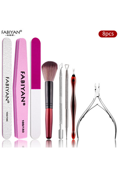 choice2 8Pcs Manicure Set Cuticle Pusher Clippers Nail Art Files Buffer Sandi...