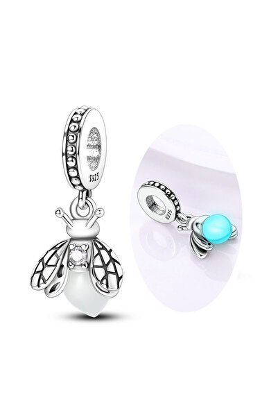 Choice KTC053 925 فضة استرلينية خرز قلادة يراعة فراشة مضيئة سحر يناسب الدعامة الأصلية