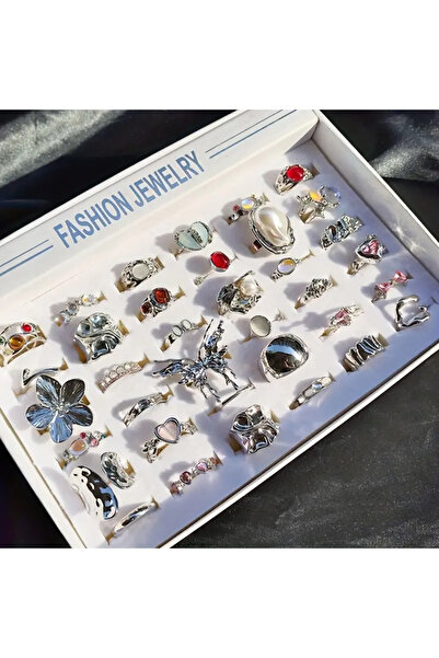 Choice مجموعة خواتم مفتوحة من 10 قطع فضية اللون قابلة للتغيير، 10/20/30 قطعة،...