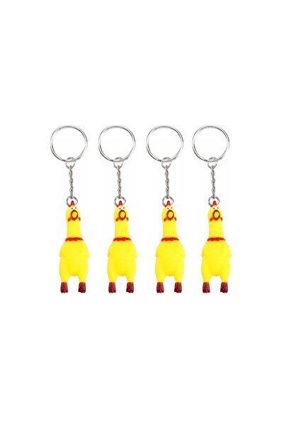 Choice 4PCS Scream Chicken Voice Chicken Keychain Mini Squeeze Screaming Chic...