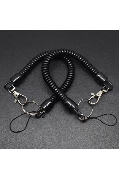 Choice حبل أمان أسود مكون من قطعتين/أربع قطع من حبل المقود الملفوف بنابض، وسو...