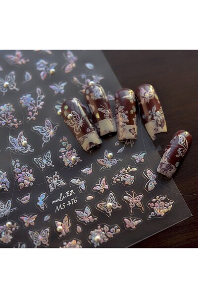 NAILFYOU 1 قطعة MS476 1 قطعة 5D ملصقات أظافر رائعة ملونة على شكل طائر الإغاثة...