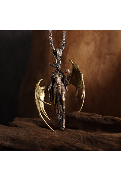 Choice AL19641-قلادة ذهبية على شكل أجنحة أم الشياطين، قلادة ساحرة جندية، مجوه...