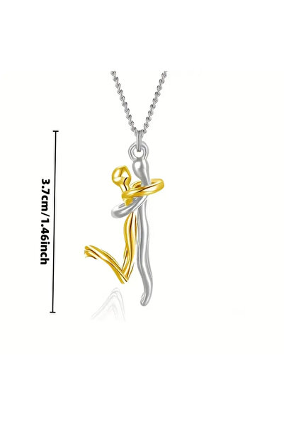 Choice قلادة ينجين ينليان أنيقة باللون الأسود على شكل عناق للأزواج - رمز أنيق...