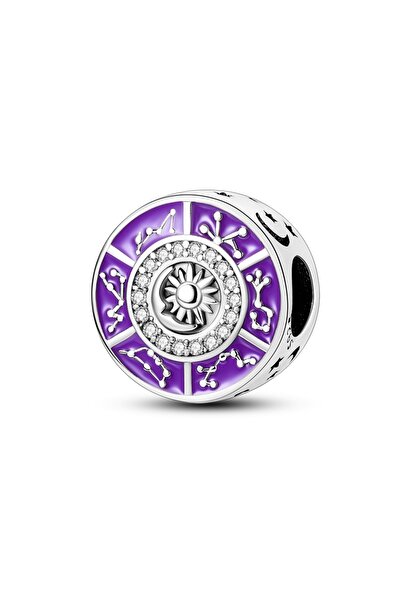 Choice KTC498 خرز فضة مطلي أرجواني على شكل زهرة فراشة متدلية يناسب السوار الأ...