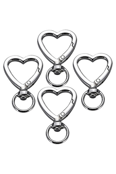 Choice 5 قطع فضية 5/10/20 قطعة سلاسل مفاتيح على شكل قلب معدنية زنبركية مشبك س...