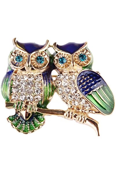 Choice 1PC owl Trendy Double Owl Brooches Rhinestone Brooch Badge Pin Bird An...