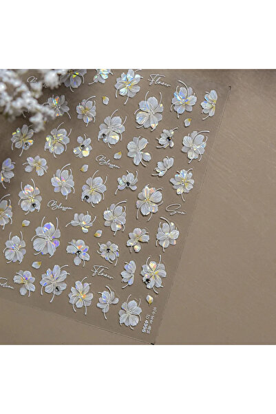 NAILFYOU TO4996 بتلات زهرة بيضاء، زهر الكرز، زهر الخوخ، بتلات متساقطة، متدرجة...